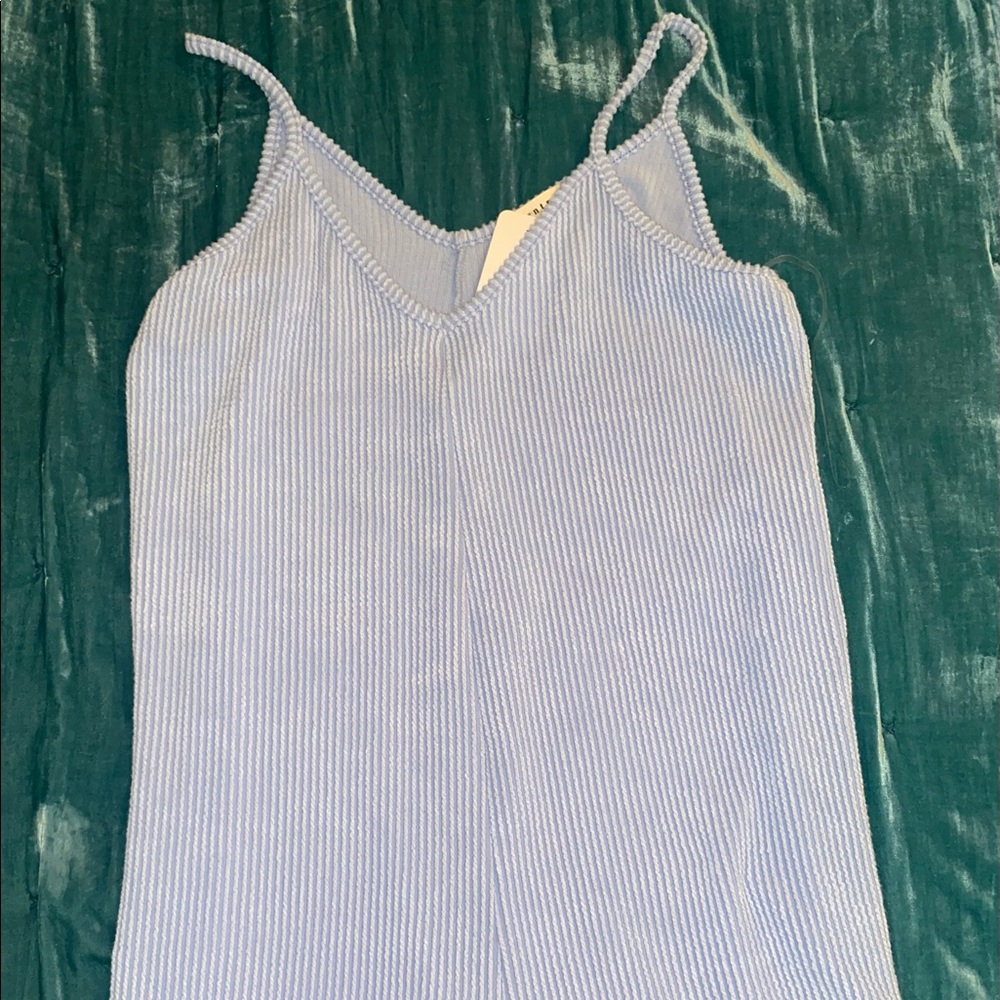 BABY BLUE TERRY CLOTH ROMPER size S